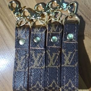 4 Upcycled repurposed Louis Vuitton keychains
